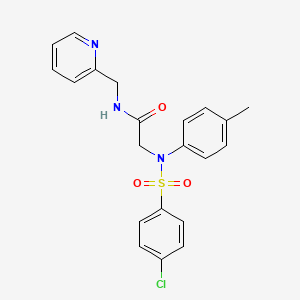 molecular formula C21H20ClN3O3S B5203649 N~2~-[(4-chlorophenyl)sulfonyl]-N~2~-(4-methylphenyl)-N~1~-(2-pyridinylmethyl)glycinamide 