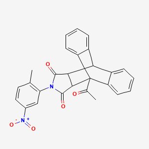 1-acetyl-17-(2-methyl-5-nitrophenyl)-17-azapentacyclo[6.6.5.0~2,7~.0~9,14~.0~15,19~]nonadeca-2,4,6,9,11,13-hexaene-16,18-dione