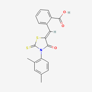 molecular formula C19H15NO3S2 B5203665 2-{[3-(2,4-dimethylphenyl)-4-oxo-2-thioxo-1,3-thiazolidin-5-ylidene]methyl}benzoic acid 
