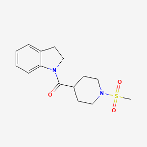 molecular formula C15H20N2O3S B5203675 1-{[1-(methylsulfonyl)-4-piperidinyl]carbonyl}indoline 