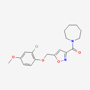 molecular formula C18H21ClN2O4 B5203687 1-({5-[(2-chloro-4-methoxyphenoxy)methyl]-3-isoxazolyl}carbonyl)azepane 