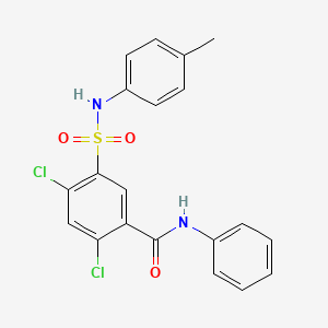 molecular formula C20H16Cl2N2O3S B5203727 2,4-dichloro-5-{[(4-methylphenyl)amino]sulfonyl}-N-phenylbenzamide 