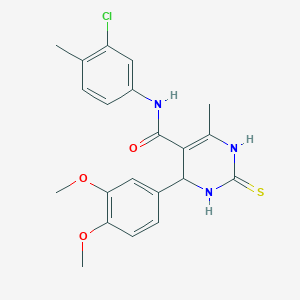 N-(3-chloro-4-methylphenyl)-4-(3,4-dimethoxyphenyl)-6-methyl-2-thioxo-1,2,3,4-tetrahydro-5-pyrimidinecarboxamide
