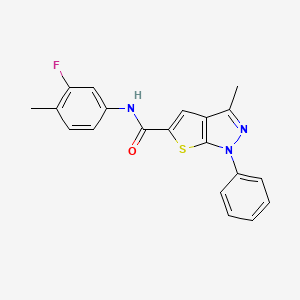 molecular formula C20H16FN3OS B5203792 N-(3-fluoro-4-methylphenyl)-3-methyl-1-phenyl-1H-thieno[2,3-c]pyrazole-5-carboxamide 