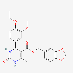 molecular formula C23H24N2O7 B5203795 1,3-benzodioxol-5-ylmethyl 4-(4-ethoxy-3-methoxyphenyl)-6-methyl-2-oxo-1,2,3,4-tetrahydro-5-pyrimidinecarboxylate 