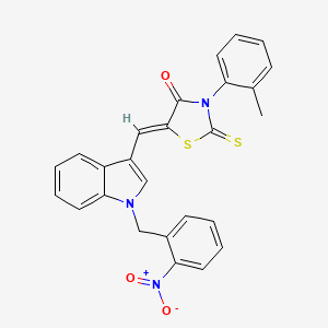 molecular formula C26H19N3O3S2 B5203803 3-(2-methylphenyl)-5-{[1-(2-nitrobenzyl)-1H-indol-3-yl]methylene}-2-thioxo-1,3-thiazolidin-4-one 
