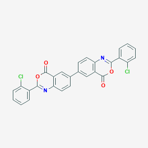 molecular formula C28H14Cl2N2O4 B5203818 2,2'-bis(2-chlorophenyl)-4H,4'H-6,6'-bi-3,1-benzoxazine-4,4'-dione 