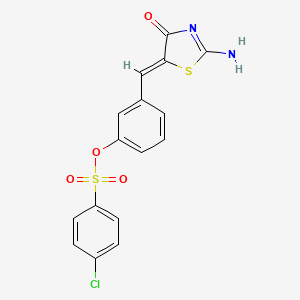 3-[(2-imino-4-oxo-1,3-thiazolidin-5-ylidene)methyl]phenyl 4-chlorobenzenesulfonate