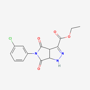 molecular formula C14H12ClN3O4 B5203880 ethyl 5-(3-chlorophenyl)-4,6-dioxo-1,3a,4,5,6,6a-hexahydropyrrolo[3,4-c]pyrazole-3-carboxylate 