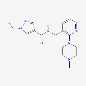 molecular formula C17H24N6O B5203887 1-ethyl-N-{[2-(4-methyl-1-piperazinyl)-3-pyridinyl]methyl}-1H-pyrazole-4-carboxamide 