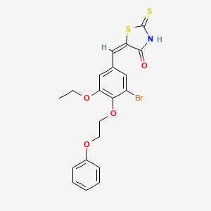 molecular formula C20H18BrNO4S2 B5203950 5-[3-bromo-5-ethoxy-4-(2-phenoxyethoxy)benzylidene]-2-thioxo-1,3-thiazolidin-4-one 