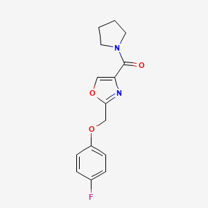 molecular formula C15H15FN2O3 B5203953 2-[(4-fluorophenoxy)methyl]-4-(1-pyrrolidinylcarbonyl)-1,3-oxazole 