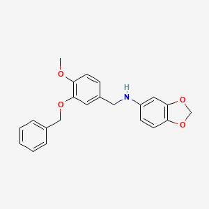molecular formula C22H21NO4 B5203958 1,3-benzodioxol-5-yl[3-(benzyloxy)-4-methoxybenzyl]amine 