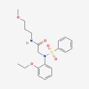 molecular formula C20H26N2O5S B5203966 N~2~-(2-ethoxyphenyl)-N~1~-(3-methoxypropyl)-N~2~-(phenylsulfonyl)glycinamide CAS No. 358360-20-0