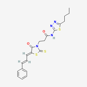 molecular formula C21H22N4O2S3 B5204013 N-(5-butyl-1,3,4-thiadiazol-2-yl)-3-[4-oxo-5-(3-phenyl-2-propen-1-ylidene)-2-thioxo-1,3-thiazolidin-3-yl]propanamide 