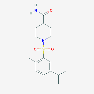 molecular formula C16H24N2O3S B5204041 1-[(5-isopropyl-2-methylphenyl)sulfonyl]-4-piperidinecarboxamide 