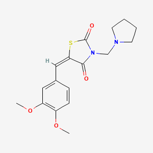 molecular formula C17H20N2O4S B5204077 5-(3,4-dimethoxybenzylidene)-3-(1-pyrrolidinylmethyl)-1,3-thiazolidine-2,4-dione 