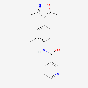 molecular formula C18H17N3O2 B5204112 N-[4-(3,5-dimethyl-4-isoxazolyl)-2-methylphenyl]nicotinamide 