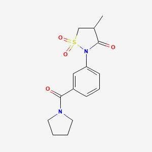 molecular formula C15H18N2O4S B5204118 4-methyl-2-[3-(1-pyrrolidinylcarbonyl)phenyl]-3-isothiazolidinone 1,1-dioxide 