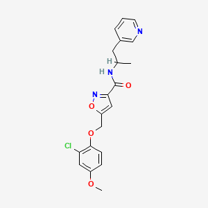 molecular formula C20H20ClN3O4 B5204125 5-[(2-chloro-4-methoxyphenoxy)methyl]-N-[1-methyl-2-(3-pyridinyl)ethyl]-3-isoxazolecarboxamide 