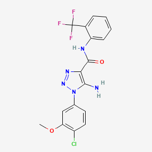 molecular formula C17H13ClF3N5O2 B5204139 5-amino-1-(4-chloro-3-methoxyphenyl)-N-[2-(trifluoromethyl)phenyl]-1H-1,2,3-triazole-4-carboxamide 