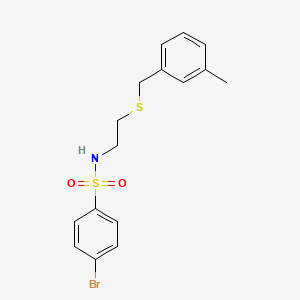 molecular formula C16H18BrNO2S2 B5204144 4-bromo-N-{2-[(3-methylbenzyl)thio]ethyl}benzenesulfonamide 