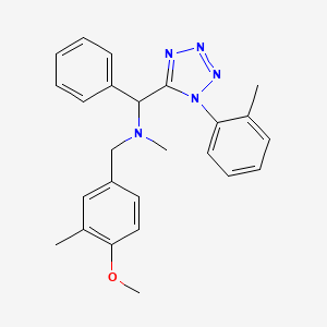 molecular formula C25H27N5O B5204163 (4-methoxy-3-methylbenzyl)methyl[[1-(2-methylphenyl)-1H-tetrazol-5-yl](phenyl)methyl]amine 