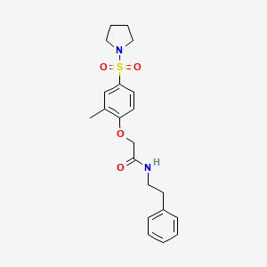 molecular formula C21H26N2O4S B5204174 2-[2-methyl-4-(1-pyrrolidinylsulfonyl)phenoxy]-N-(2-phenylethyl)acetamide 