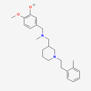 molecular formula C24H34N2O2 B5204207 2-methoxy-5-{[methyl({1-[2-(2-methylphenyl)ethyl]-3-piperidinyl}methyl)amino]methyl}phenol 