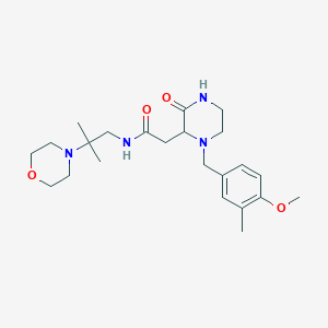 molecular formula C23H36N4O4 B5204219 2-[1-(4-methoxy-3-methylbenzyl)-3-oxo-2-piperazinyl]-N-[2-methyl-2-(4-morpholinyl)propyl]acetamide 