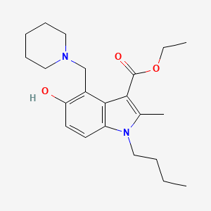 ethyl 1-butyl-5-hydroxy-2-methyl-4-(1-piperidinylmethyl)-1H-indole-3-carboxylate