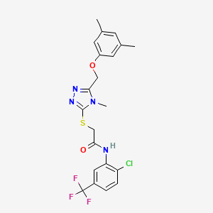 molecular formula C21H20ClF3N4O2S B5204228 N-[2-chloro-5-(trifluoromethyl)phenyl]-2-({5-[(3,5-dimethylphenoxy)methyl]-4-methyl-4H-1,2,4-triazol-3-yl}thio)acetamide 