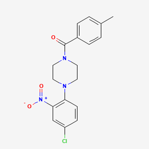 molecular formula C18H18ClN3O3 B5204240 1-(4-chloro-2-nitrophenyl)-4-(4-methylbenzoyl)piperazine CAS No. 6152-04-1