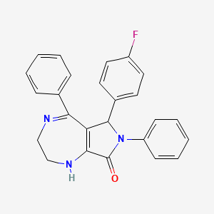 molecular formula C25H20FN3O B5204252 6-(4-fluorophenyl)-5,7-diphenyl-2,3,6,7-tetrahydropyrrolo[3,4-e][1,4]diazepin-8(1H)-one 