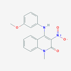 molecular formula C17H15N3O4 B5204290 4-[(3-methoxyphenyl)amino]-1-methyl-3-nitro-2(1H)-quinolinone 
