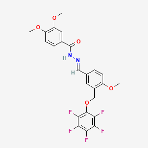 3,4-dimethoxy-N'-{4-methoxy-3-[(pentafluorophenoxy)methyl]benzylidene}benzohydrazide