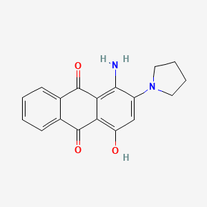 molecular formula C18H16N2O3 B5204307 1-amino-4-hydroxy-2-(1-pyrrolidinyl)anthra-9,10-quinone 