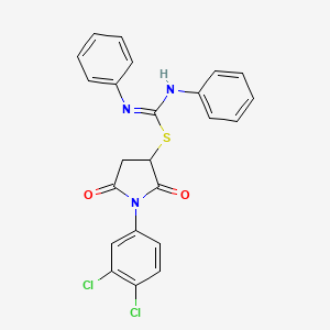 molecular formula C23H17Cl2N3O2S B5204319 1-(3,4-dichlorophenyl)-2,5-dioxo-3-pyrrolidinyl N,N'-diphenylimidothiocarbamate 