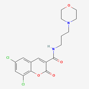 molecular formula C17H18Cl2N2O4 B5204324 6,8-dichloro-N-[3-(4-morpholinyl)propyl]-2-oxo-2H-chromene-3-carboxamide 