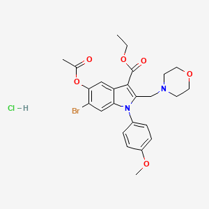 molecular formula C25H28BrClN2O6 B5204339 ethyl 5-(acetyloxy)-6-bromo-1-(4-methoxyphenyl)-2-(4-morpholinylmethyl)-1H-indole-3-carboxylate hydrochloride CAS No. 88461-87-4