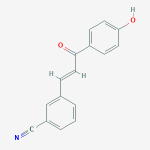 molecular formula C16H11NO2 B520435 3-(3-(4-Hydroxyphenyl)-3-oxoprop-1-en-1-yl)benzonitrile 