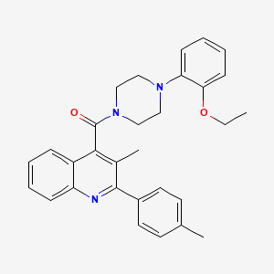 molecular formula C30H31N3O2 B5204355 4-{[4-(2-ethoxyphenyl)-1-piperazinyl]carbonyl}-3-methyl-2-(4-methylphenyl)quinoline 