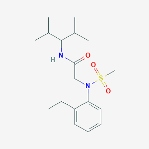 molecular formula C18H30N2O3S B5204358 N~2~-(2-ethylphenyl)-N~1~-(1-isopropyl-2-methylpropyl)-N~2~-(methylsulfonyl)glycinamide 
