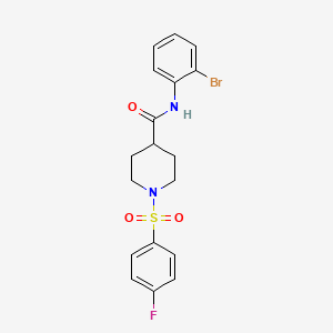 molecular formula C18H18BrFN2O3S B5204370 N-(2-bromophenyl)-1-[(4-fluorophenyl)sulfonyl]-4-piperidinecarboxamide 