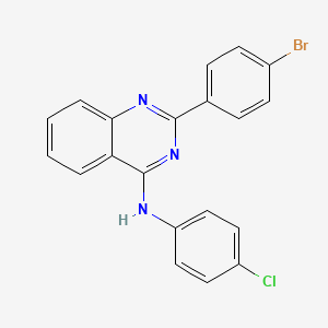 molecular formula C20H13BrClN3 B5204384 2-(4-bromophenyl)-N-(4-chlorophenyl)-4-quinazolinamine 