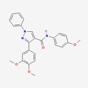 molecular formula C25H23N3O4 B5204391 3-(3,4-dimethoxyphenyl)-N-(4-methoxyphenyl)-1-phenyl-1H-pyrazole-4-carboxamide 