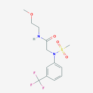 molecular formula C13H17F3N2O4S B5204399 N~1~-(2-methoxyethyl)-N~2~-(methylsulfonyl)-N~2~-[3-(trifluoromethyl)phenyl]glycinamide 