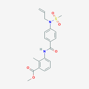 molecular formula C20H22N2O5S B5204400 methyl 3-({4-[allyl(methylsulfonyl)amino]benzoyl}amino)-2-methylbenzoate 