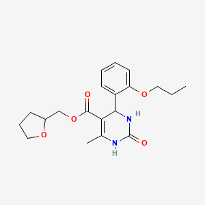 molecular formula C20H26N2O5 B5204416 tetrahydro-2-furanylmethyl 6-methyl-2-oxo-4-(2-propoxyphenyl)-1,2,3,4-tetrahydro-5-pyrimidinecarboxylate 