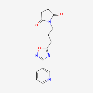 molecular formula C14H14N4O3 B5204423 1-{3-[3-(3-pyridinyl)-1,2,4-oxadiazol-5-yl]propyl}-2,5-pyrrolidinedione 